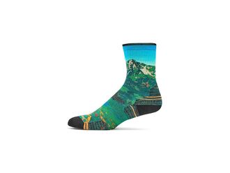 Smartwool Hike Targeted Cushion Mountain Lake Print Crew Socks Womens Crew Cut Socks Shoes Capri : LG (Womens Shoe 10-12.5)