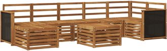 vidaXL Conjunto De Sof&aacute;s De Exterior 7 Uds. Natural Vidaxl