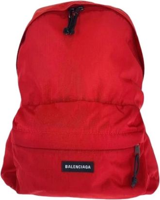 Balenciaga Pre-owned Backpacks, male, Red, Size: ONE SIZE Pre-owned Explorer Nylon Backpack