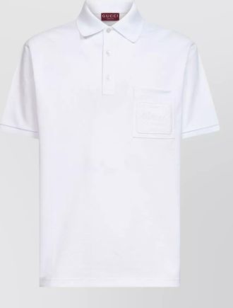 Gucci cotton polo shirt collar short sleeves pocket