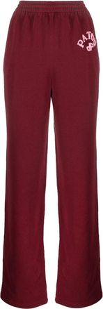 Patou appliqué-logo organic cotton track pants - women - Organic Cotton - L - Red