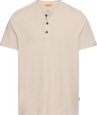 Camel Active Henleyshirt CAMEL ACTIVE, Herren, Gr. 4XL, beige, Jersey, Obermaterial: 100% Baumwolle, bestickt, unifarben, normal h&uuml;ftbedeckend, Rundhals, Shirts He