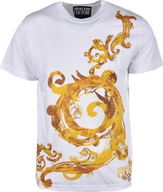 Versace Jeans Couture Katoenen T-shirt met uniek design - Heren - T-shirts - Wit - S - Katoen - Tops