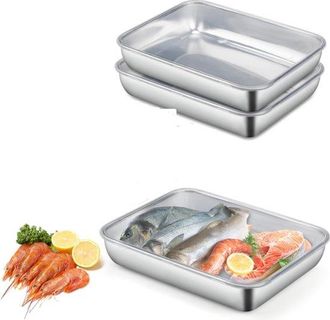 No Brand Juego De 3 Recipientes Para Almacenar Alimentos Con Tapa, 2000 Ml, Libres De Bpa, De Acero Inoxidable Reutilizables Para Comidas O Refrigerios