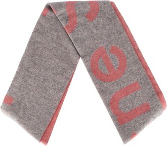 Acne Studios Logo Scarf in Pink and Grey Wool