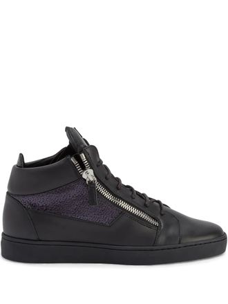 Giuseppe Zanotti Kriss leather mid-top sneakers - Black