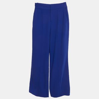 Alice & Olivia Alice + Olivia Blue Crepe Regular Fit Trousers