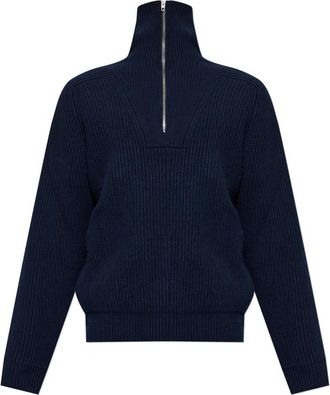 Jil Sander Wool Sweater - Heren - Coltruien - Blauw - L - Wol - Truien & Vesten
