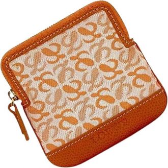 Loewe Pre-owned Canvas Portemonnee - unisex - Vintage Accessoires - Oranje - ONE Size - Vintage