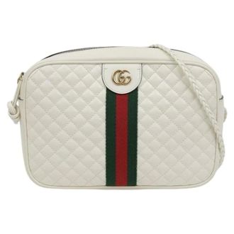 Gucci Pre-owned Cross Body Bags, female, White, Size: ONE SIZE Pre-owned Small Laminated Shoulder Crossbody Bag