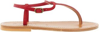 K.Jacques Red Picon Leather and Suede Sandals