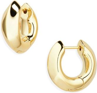 Kendra Scott Mikki Huggie Hoop Earrings in Gold Polished Metal at Nordstrom