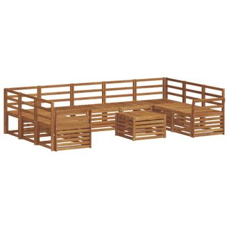 vidaXL Conjunto De Sof&aacute;s De Exterior 10 Uds. Natural Vidaxl
