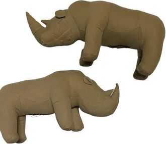 Puebco Vintage Fabric Stuffed Rhinoceros in Tan at Nordstrom