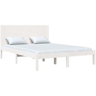 vidaXL Bed Frame without Mattress White 140x200 cm Solid Wood Pine Vidaxl