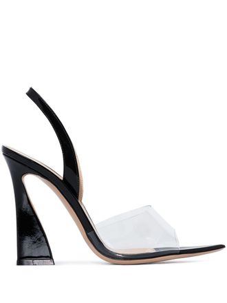 Gianvito Rossi Aillen 105mm slingback sandals - women - Leather/Rubber/Leather/Leather - 38 - Black