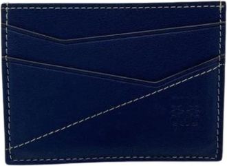 Loewe Pre-owned Card Case - Dames - Vintage Accessoires - Blauw - ONE Size - Leer - Vintage