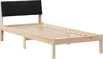 vidaXL Estructura De Cama Con Cabecera Marr&oacute;n Y Negro 90 X 190 Cm Vidaxl