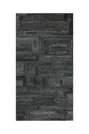 Wecon Home Alfombra gris y azul dise&ntilde;o tuftado a mano en relieve 70x140