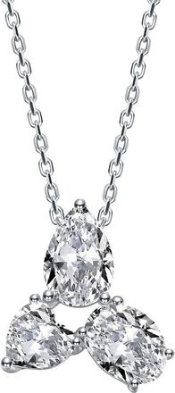 Genevive Silver Cz Pendant Necklace