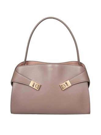 Ferragamo Hug Sh S Shoulder Bag in Taupe