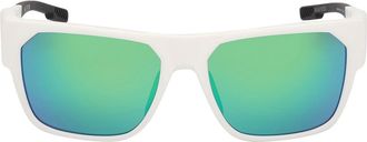 adidas 57mm Navigator Sunglasses in White /Green Mirror at Nordstrom