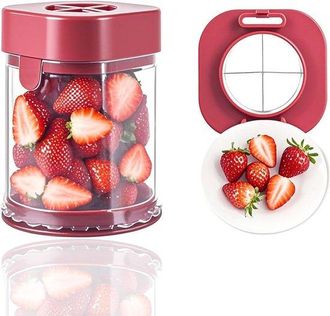 OEM Cortador De Frutas, Cortador De Fresas, Cortador De Uvas, Cortador De Frutas, Cortador De Fresas (rojo)