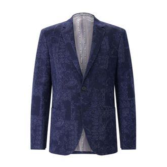 Etro Jassen, Heren, Blauw, 2Xl, Katoen, Paisley Jacquard Jas