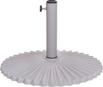 Beliani Base Para Sombrilla De Acero Acanalado Con Recubrimiento En Polvo Resistente A Las Manchas Y Agua M&aacute;stil Ajustable Gris Carezza