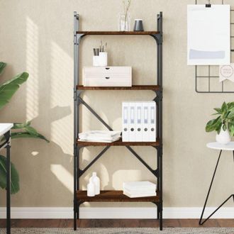 vidaXL Vidaxl - Librer&iacute;a De 4 Estantes Madera Marr&oacute;n Roble 56x31,5x138,5 Cm