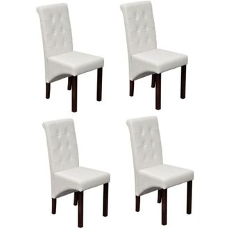 vidaXL Vidaxl - Sedie da Pranzo 4 pz Bianche in Similpelle