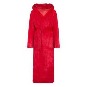 Philosophy di Lorenzo Serafini Jassen, Dames, Rood, L, Belted Faux Fur Coat