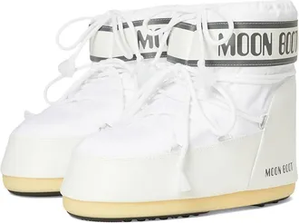 Moon Boot Icon Low Nylon Womens Cold Weather Boots White : EU 42-44 (US Womens 10-11.5) B - Medium, Synthetic