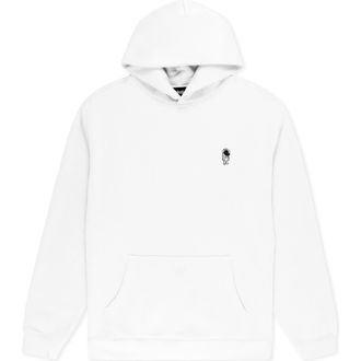 Dalix Astronaut Relaxed Midweight Fleece Pullover Hoodie in White at Nordstrom, Size Xx-Large