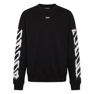Off-white Crewneck Sweater - Heren - Sweatshirts & Hoodies - Zwart - Maat: 2XL Katoen