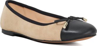 Dune London Womens Ladies Highest - Toe Cap Ballet Pump - Camel Leather - Size UK 5