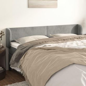 vidaXL Cabecero De Terciopelo Gris Claro 183x23x78/88 Cm Vidaxl