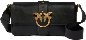 Pinko Pinko, Dames, Tassen, Zwart, Maat: ONE Size Katoen