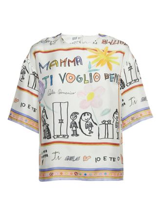 Dolce & Gabbana silk print blouse - White