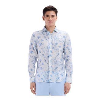 Eden Park Heren, Overhemden, Blauw, Maat: L Linnen