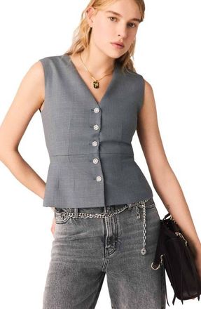 Maje Jewel-button tailored jacket in Grey at Nordstrom, Size 40 Eu