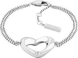 Calvin Klein Pulsera de coraz&oacute;n de cadena doble