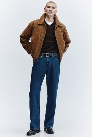 H&M Relaxed Jeans in Dark Denim Blue at Nordstrom, Size 33 X 32