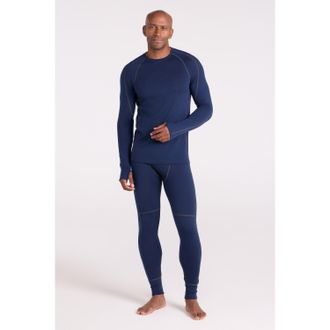 Mountain Warehouse Heren Asgard Merino Wol Base Layer Set (Donkerblauw)