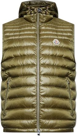 Moncler Donsvest - Heren - Bodywarmers - Groen - L - Leer - Jassen