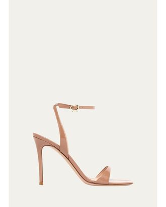 Gianvito Rossi 95mm Patent Leather Ankle-Strap Sandals
