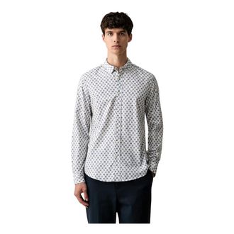 Scotch & Soda Overhemden, Heren, Blauw, XL, Katoen, Micro Print Slim-Fit Shirt