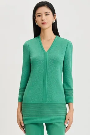 Ming Wang Classic Burnout Medallion Soft Knit Tunic in Kelly Green at Nordstrom, Size X-Large