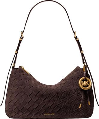 Michael Kors Tassen, Dames, Bruin, ONE Size, Su&egrave;de, Nolita Medium Handgeweven Su&egrave;de Schoudertas