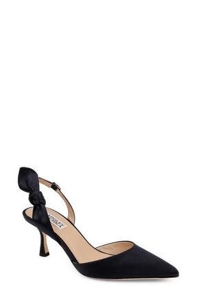 Badgley Mischka Yuan dOrsay Pump in Black Satin at Nordstrom, Size 5.5